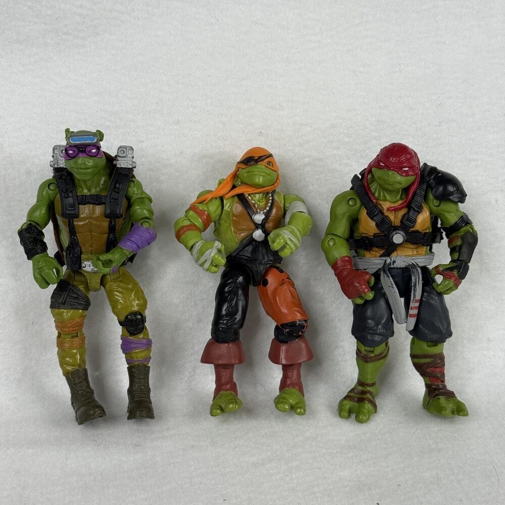 TMNT Movie Donatello Michelangelo Raphael Action Figure Set 3 Playmates Toys